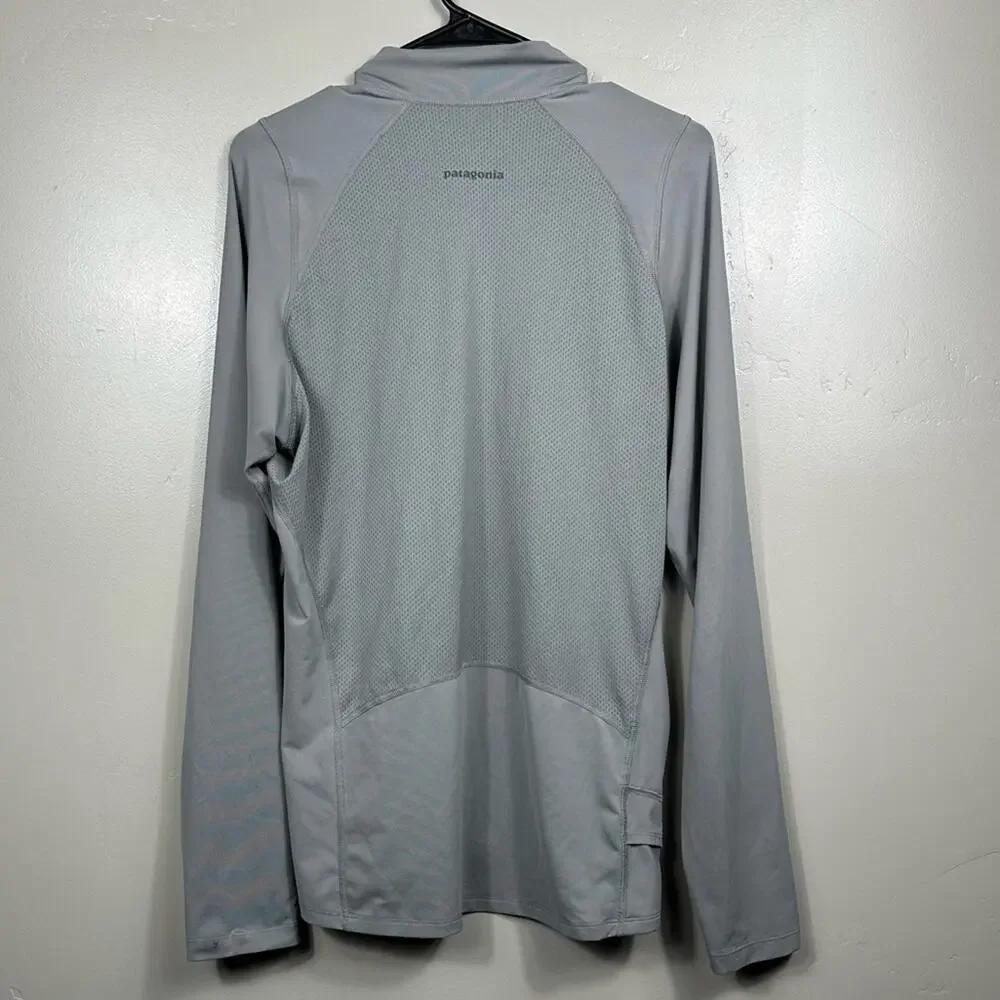 Patagonia Men's Long-Sleeved All Weather Top 1/4 Zip Pullover in Grey Size Small